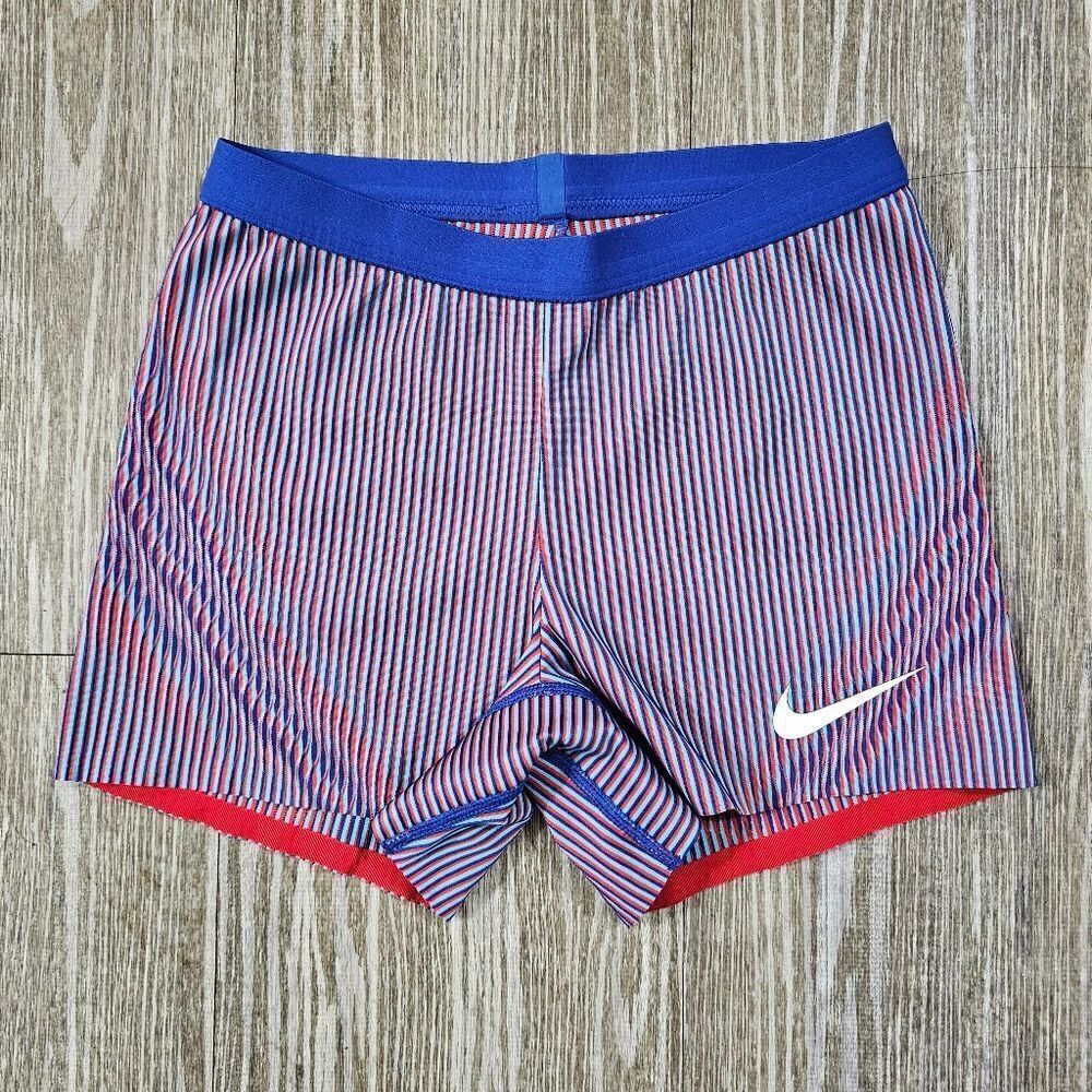 Nike Pro Elite USA Compression Running Racing Shorts Women's XS Blue Red White
